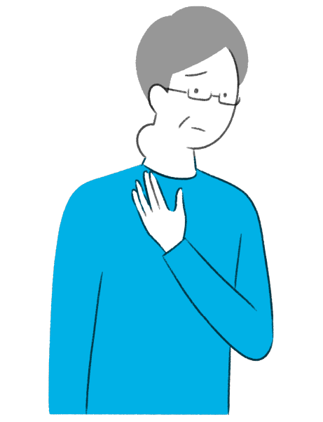 首のリンパ節の腫れのイラスト